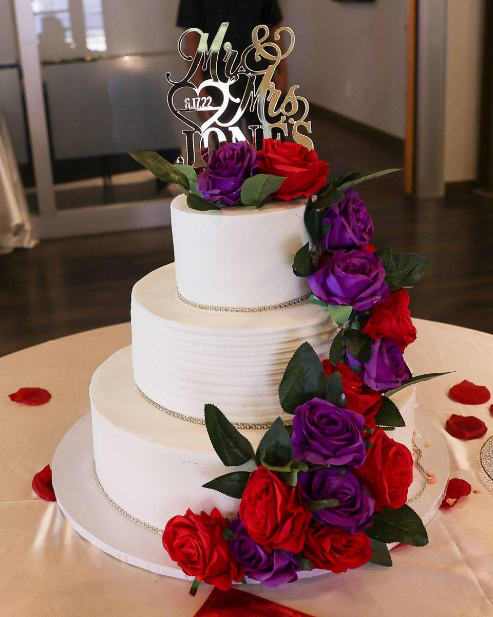 The wedding cake for Mr and Mrs Jones