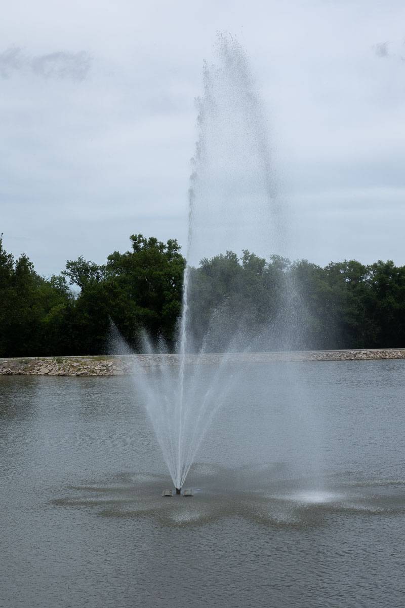 A fountain in the lake